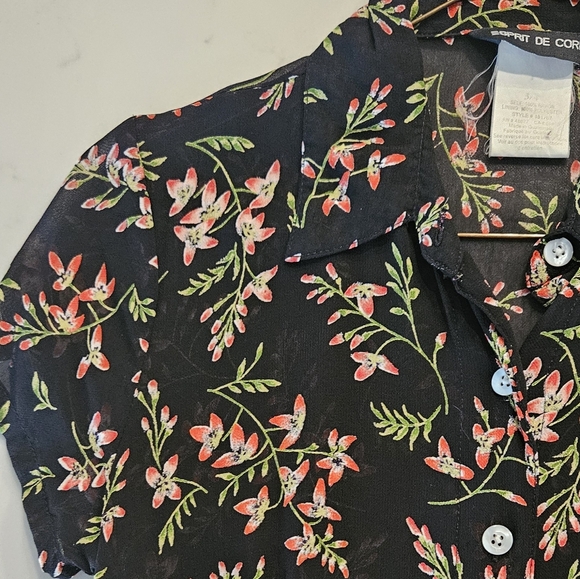 Vintage Black Esprit Dress Sz 3/4 - Picture 5 of 8